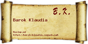 Barok Klaudia névjegykártya